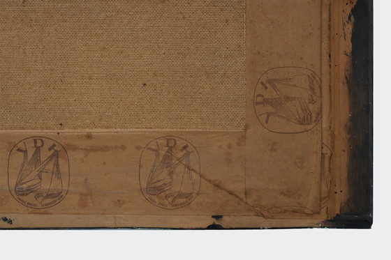 Image 1 of Œuvre d'art encadrée sur soie représentant un salon de thé chinois au bord de l'eau, France vers 1910 1910