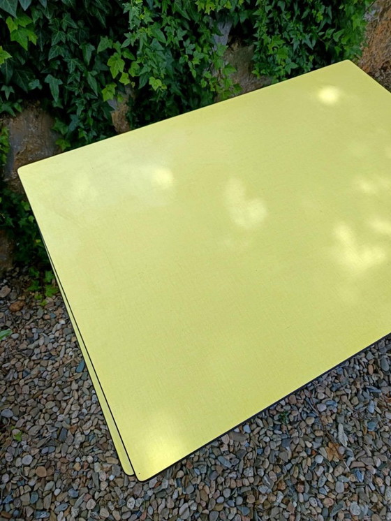 Image 1 of 1960s vintage lemon-yellow formica table