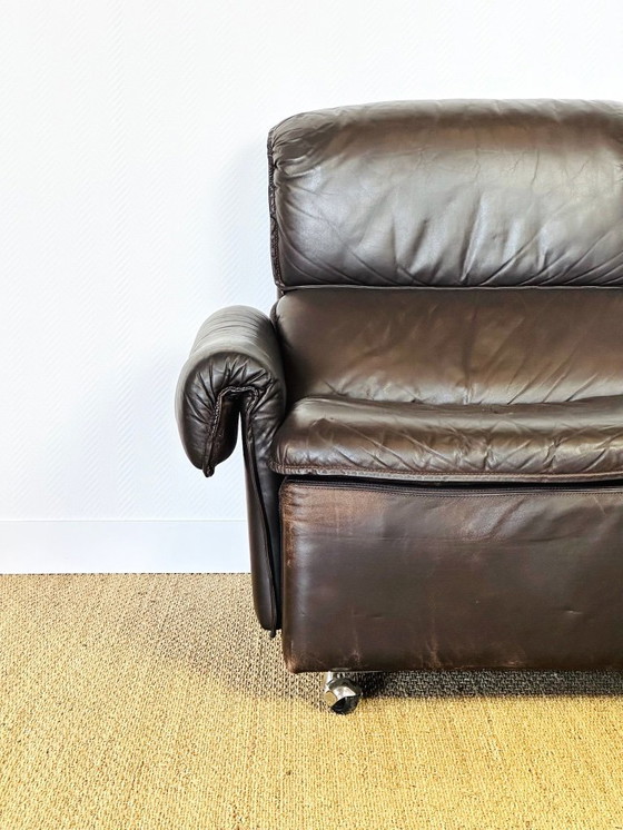 Image 1 of Canapé Modulaire et fauteuil vintage en Cuir, Allemagne, 1970, Set de 4