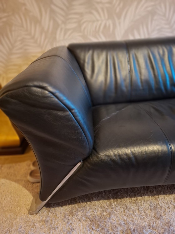 Image 1 of Divano in pelle nera Rolf Benz 322 a 3 posti