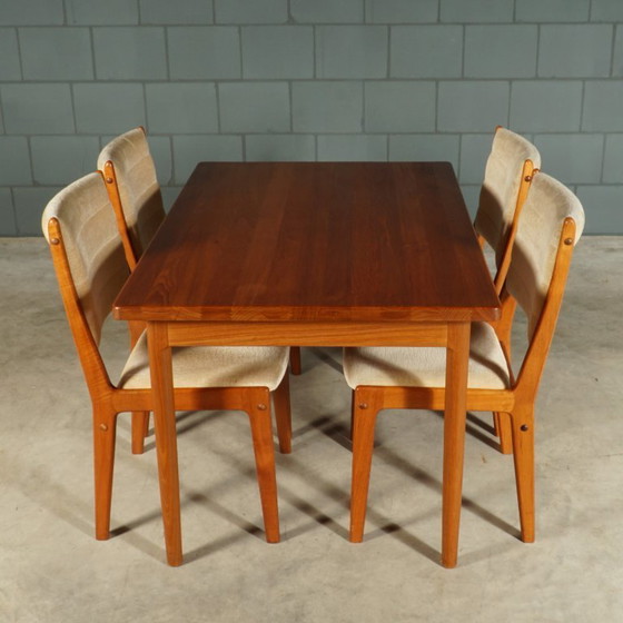 Image 1 of Set da pranzo in teak di metà secolo: tavolo e 4 sedie.