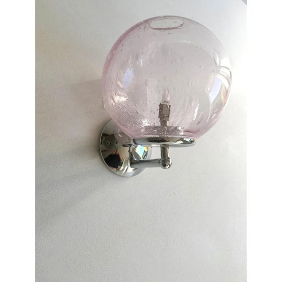 Image 1 of Sculpturale roze "Pulegoso" Murano glazen wandlampen — Set van twee