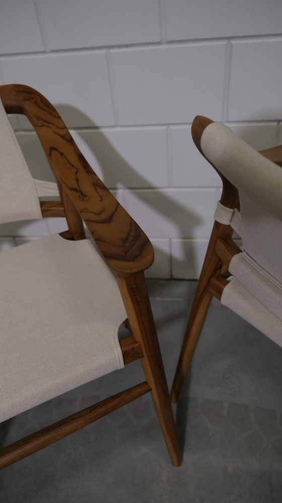 Image 1 of Set van 4 massief teak Lyra stoelen – minimalistisch design geïnspireerd op Noors vintage (showroommodel)