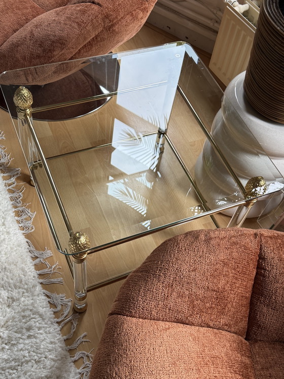 2 Unique Large Vintage Side tables Hollywood Regency-style/Mid Century Modern – Glass, Plexiglass (photo 6 of 15)