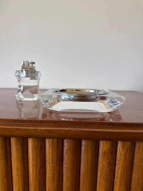 Set da fumo Hollywood Regency in Lucite, Italia 1970, Oggetti decorativi, Plexiglass, Trasparente (foto 2 di 10)