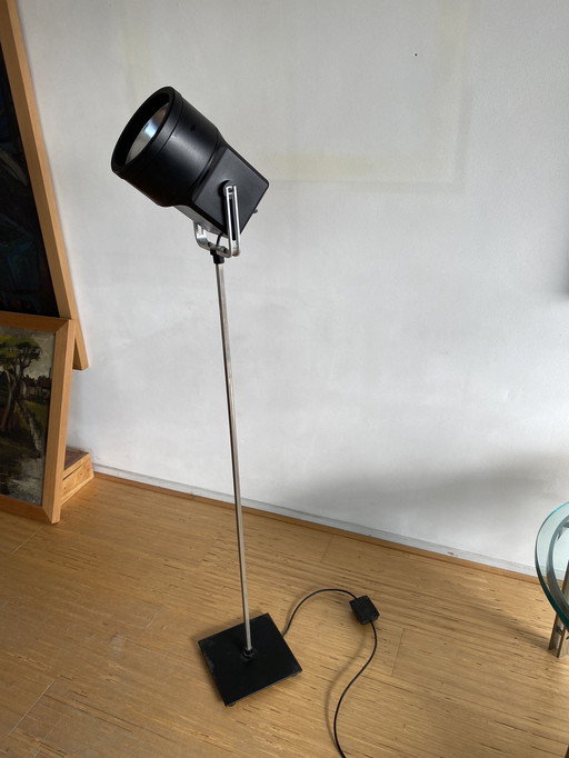 Fotografische zwarte vloerlamp met flexibele kap 