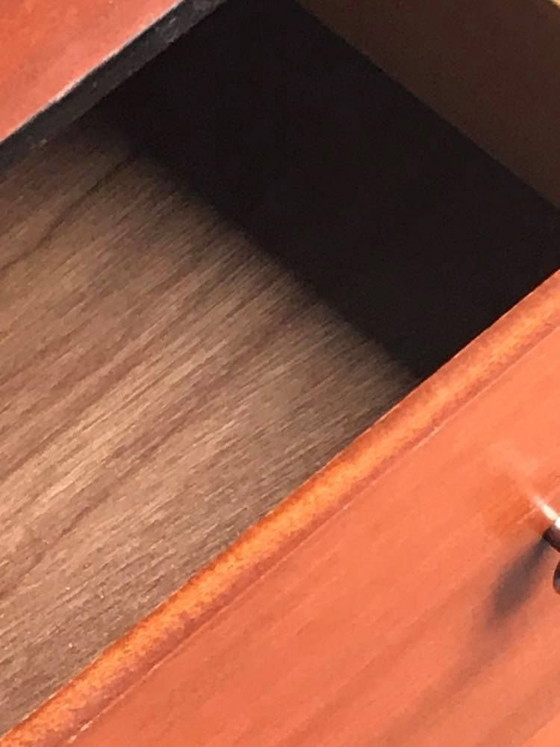 Vintage Chest of Drawers with Black Trim and Gold Knobs – Retro (photo 3 of 6)