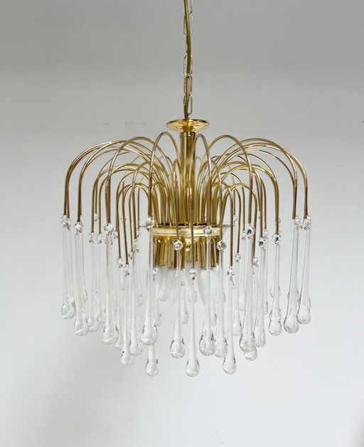 Lampadario a cascata in vetro di Murano XL, anni '70