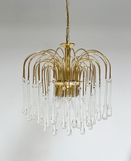 Image 1 of Lampadario a cascata in vetro di Murano XL, anni '70