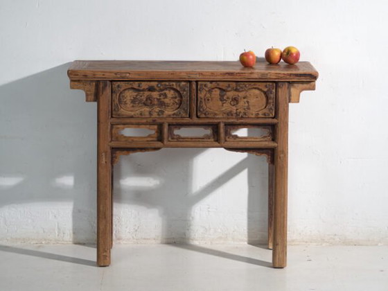 Consolle antica in pino con due cassetti – Cina, circa 1930 – Console (photo 31 of 40)