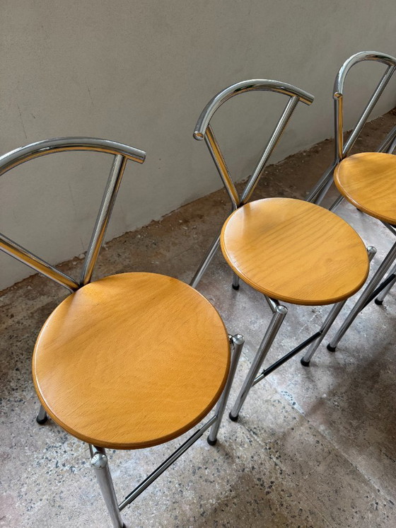 Image 1 of Sgabelli da bar in legno vintage