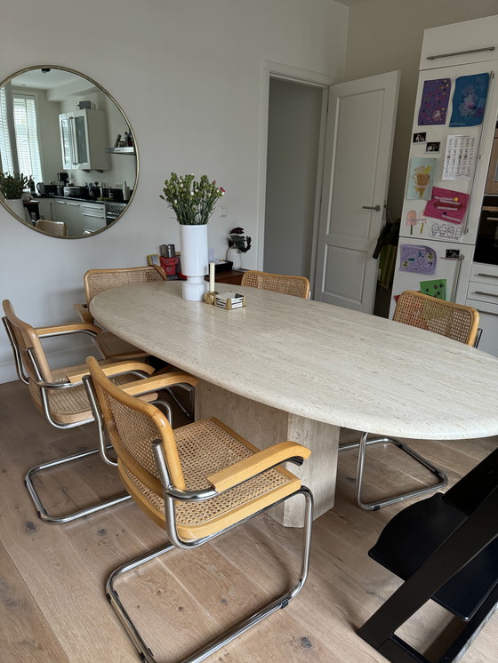 Image 1 of Travertine Dining Table Oval