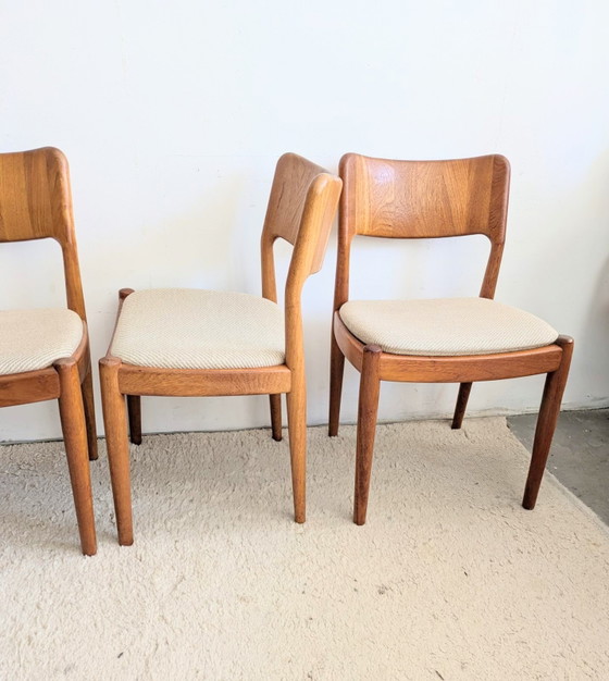 Image 1 of Set vintage di 4 sedie da pranzo danesi in teak, Glostrup Möbelfabrik