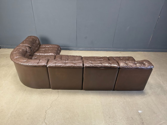 Image 1 of Canapé modulaire vintage en cuir patchwork DS11 de Desede, années 1960