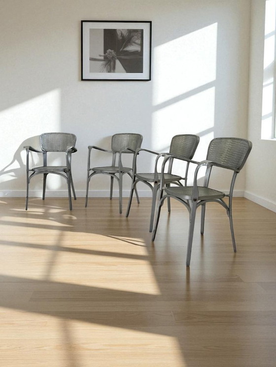 Image 1 of Aluminiumstühle - Avec-Plakette « Gaston Viort - Salon de Provence »