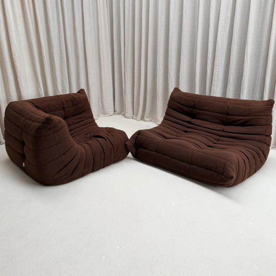 Frühes Set ‘Togo’, Michel Ducaroy, Ligne Roset, Frankreich, 1970er Jahre – Modulare Sofas, Wool (photo 5 of 13)
