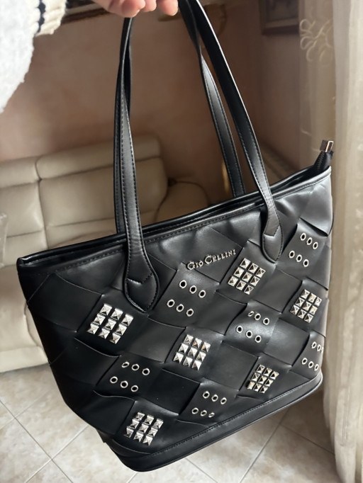 Borsa Gio Cellini Nera Con Borchie – tote tassen, Metal