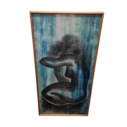 Vintage painting with naked lady