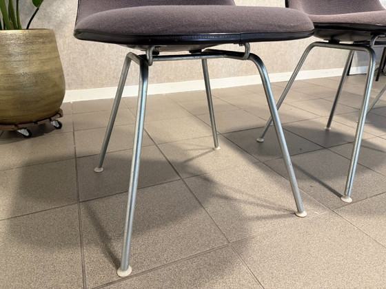 Vitra | Eames | DSX | Zwart Fiberglass, Grijze Bekleding En Zink Onderstel | 4 Stuks – Eetkamerstoelen, Metal (photo 6 of 8)