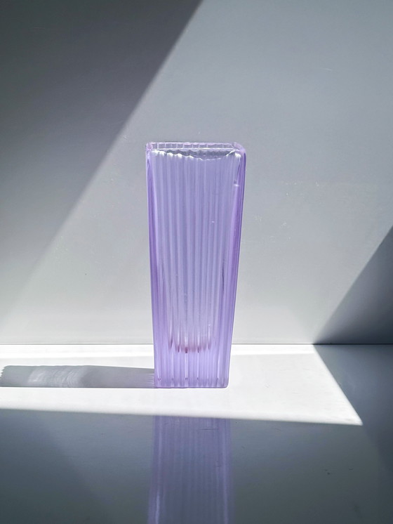 Image 1 of Vintage Vase Oldrich Lipa Alexandrite Glass Block Vase Mid - Century 60s Bohemia Czech Neodym Sklo Union Moser