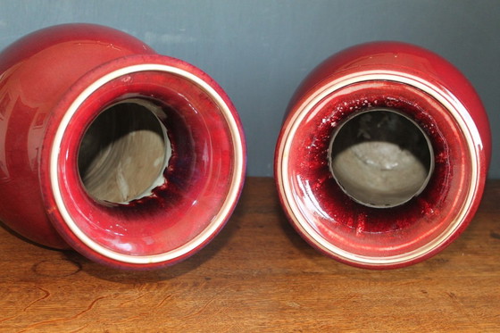 Image 1 of Antique Chinese "sang de boeuf" vase. (one of 2 available)