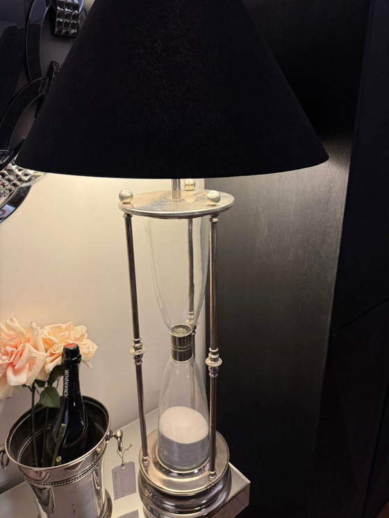 Image 1 of EICHHOLTZ hourglass TABLE LAMP - nickel 100 cm