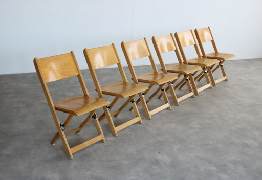 6x chaises pliantes suédoises vintage