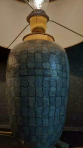 Image 1 of 2x Firma Regina Cloisonne Lamp With Riviera Maison Stainless Steel Shades