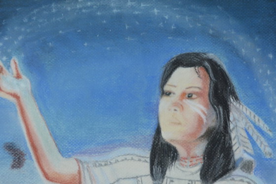 Image 1 of Krijt tekening van  Ann  Brown 