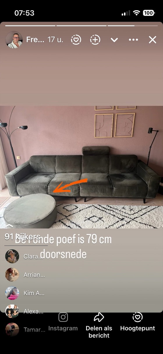 4-zits bank WOOOD en ronde poef 90 cm doorsnede – 3-5 zitsbanken, Other, Metal (photo 5 of 10)