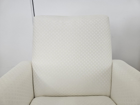 Image 1 of Sillones italianos de los años 50 en tela color crema con patas de hierro