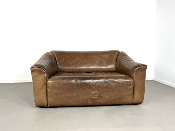 Image 1 of DS-47 De Sede 2-zitsbank in rundleer, Zwitserland jaren 70
