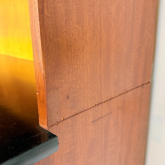 Vintage Duitse Apothekerskast In Mahonie | Mid-Century Modern – Opbergkast, Glass, Wood (photo 14 of 14)