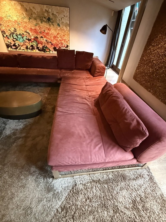 Baxter Viktor Vintage Style Suede Bank – Hoekbanken, Metal (photo 7 of 10)