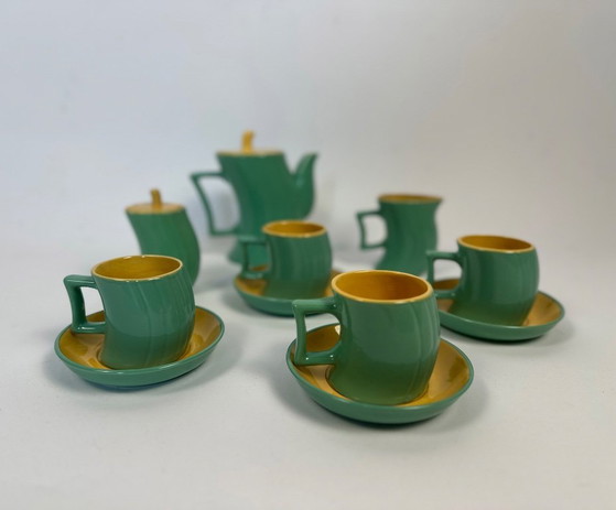 Image 1 of Memphis koffieservies uit de jaren 80 van Massimo Iosa Ghini voor Naj Oleari