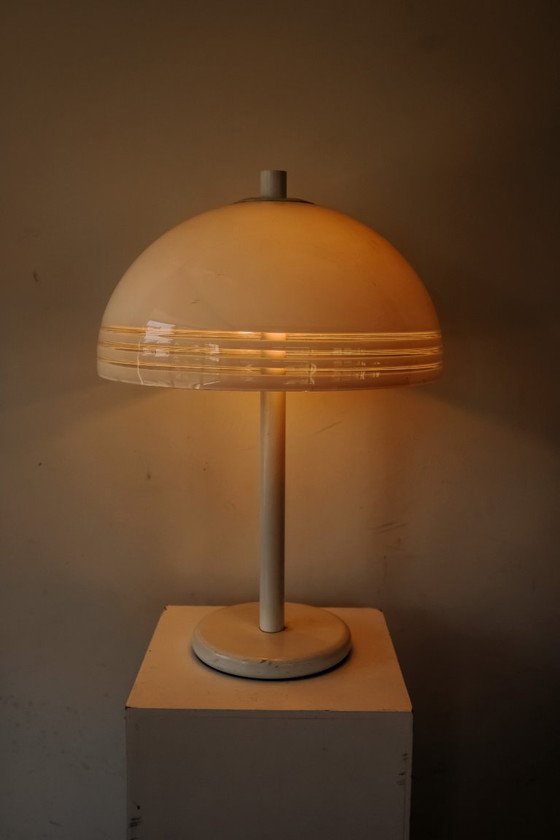 Vintage Dijkstra Mushroom Table Lamp with Plexiglass Shade, 1970s – Metal (photo 2 of 8)