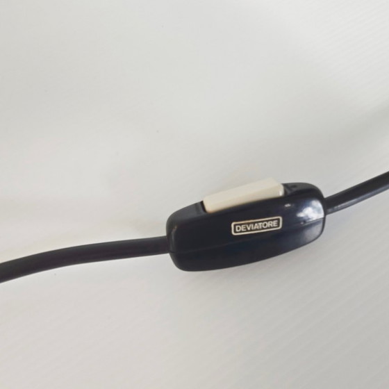 Image 1 of Vintage 1970s Italian Duck Table Lamp, Black & Burgundy Lacquered Wood