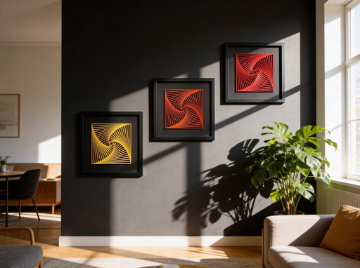 Opera d'arte geometrica a spirale stampata in 3D – PLA effetto seta su tela – Edizione limitata con cornice (2026)