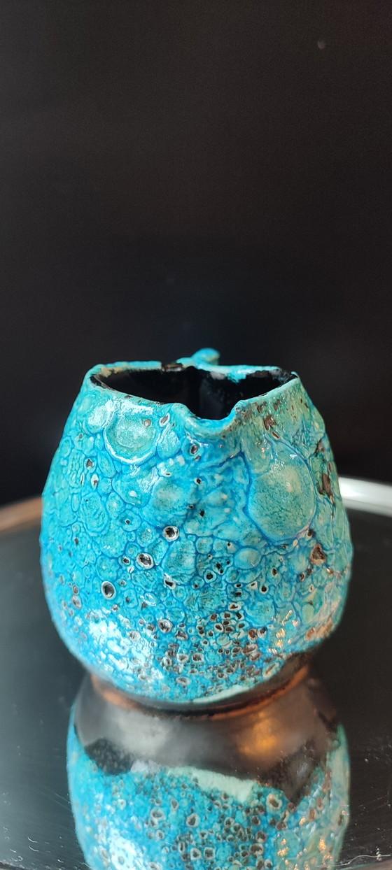 Image 1 of Small ceramic milk jug by Cyclope Emaux des Glaciers