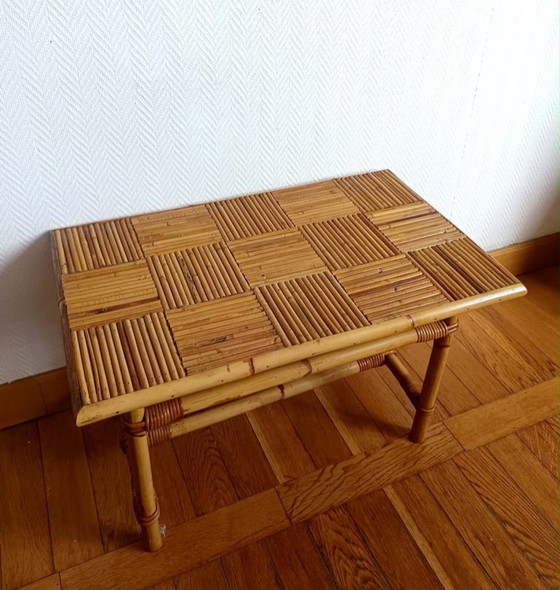 Vintage 1960s Audoux Minet style bamboo coffee table (photo 7 of 10)