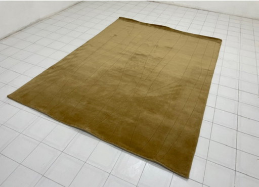 Alfombra de lana Natuzzi de 170x240 cm, color beige/camel.