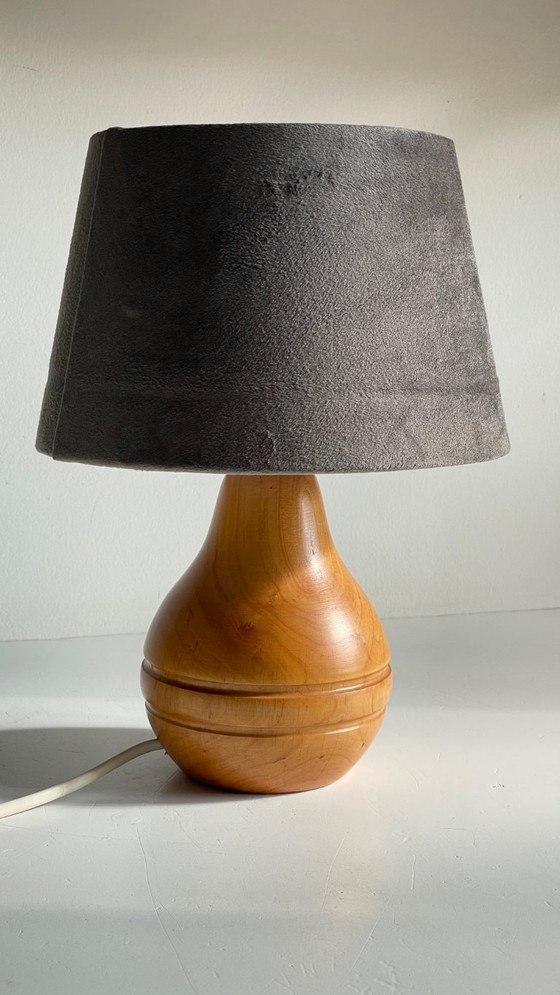 Image 1 of VINTAGE Solid Wood Pear-Shaped Lamp