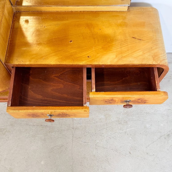Unique Halabala-style Art Deco dressing table with Bakelite handles – Glass, Wood (photo 6 of 12)