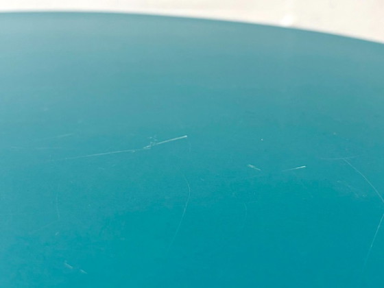 Image 1 of Bauhaus loop table with petrol-colored Resopal coating, 1960s