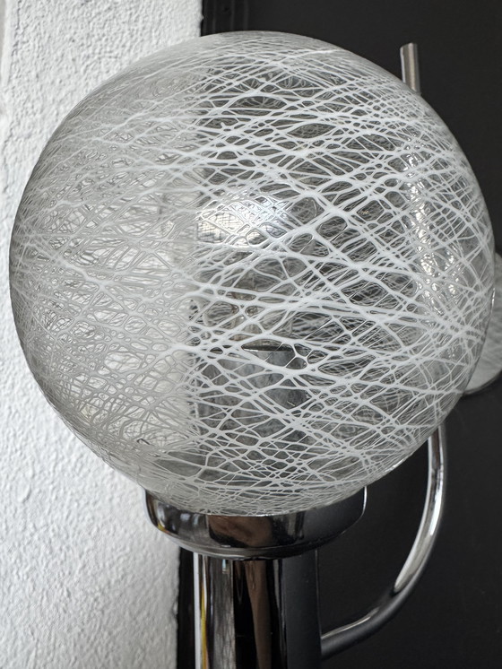 Image 1 of Applique cromata con vetro soffiato, anni '70