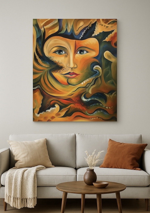 Original painting - Gunay Baytarova - Abstract portrait (80 x 60 cm)