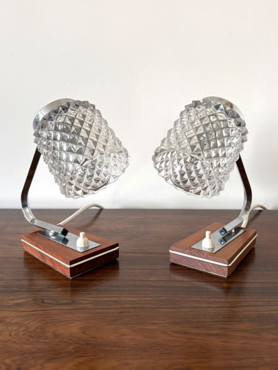 Vintage retro 70s German bedside lamps by Richard Essig – Table lamps, Glass (photo 6 of 12)