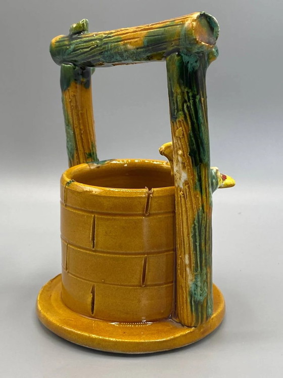 Pozzo decorativo vintage in ceramica Vallauris – Scena provenzale – Anni '50-'70 – Stoviglie (photo 3 of 7)