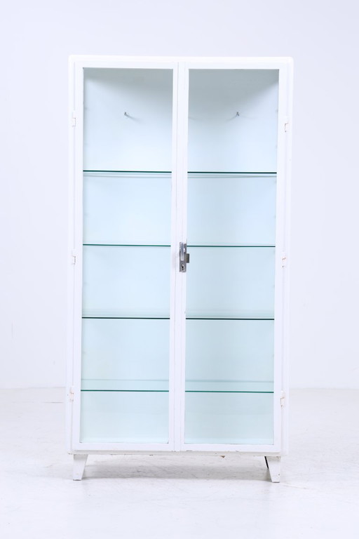 Large vintage medicine cabinet 40s | Mid - Century glass cabinet | display cabinet storage #04-28
