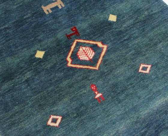 Image 1 of Original Perserteppich Gabbeh Ghashghai Orientteppich 203 cm x 110 cm Alt Natur